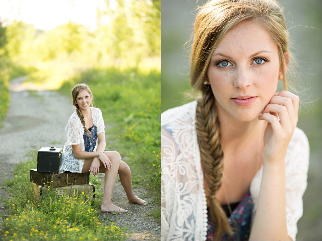 Summer Senior Photos with Suitcases