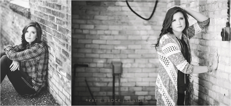 Dramatic black&white senior pictures