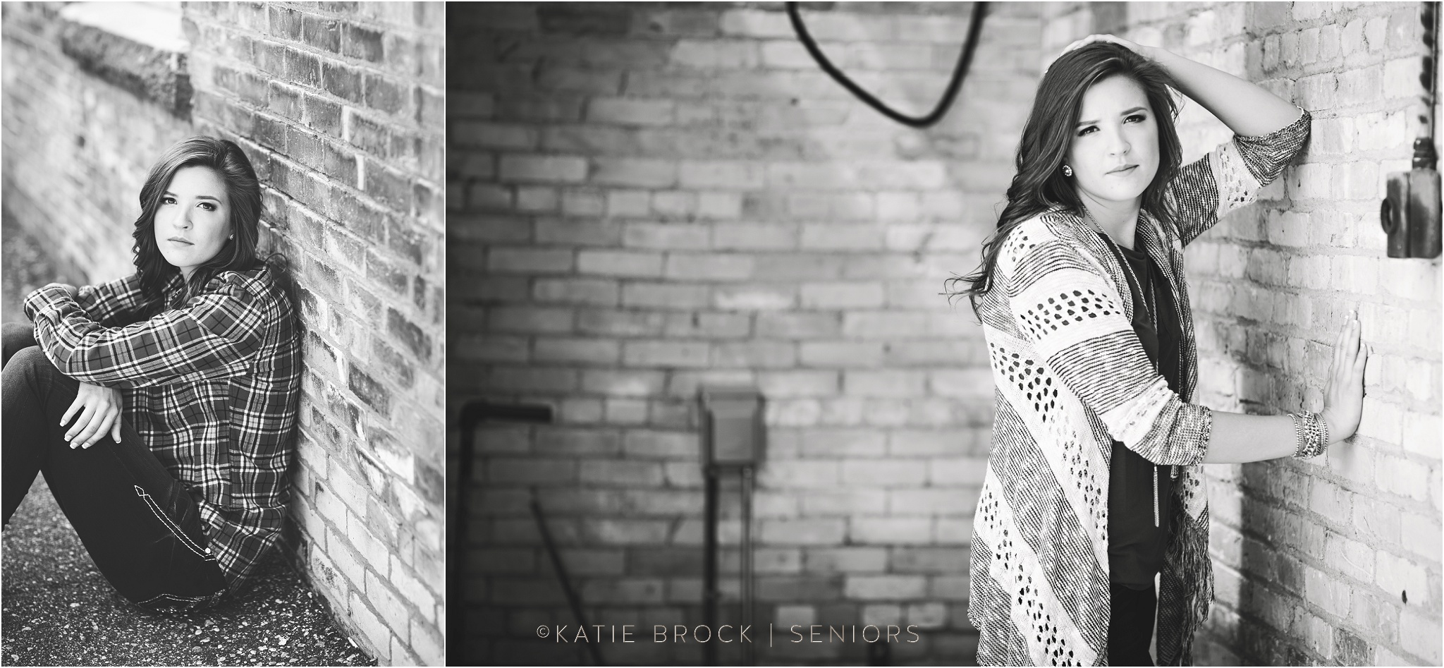 Dramatic black&white senior pictures