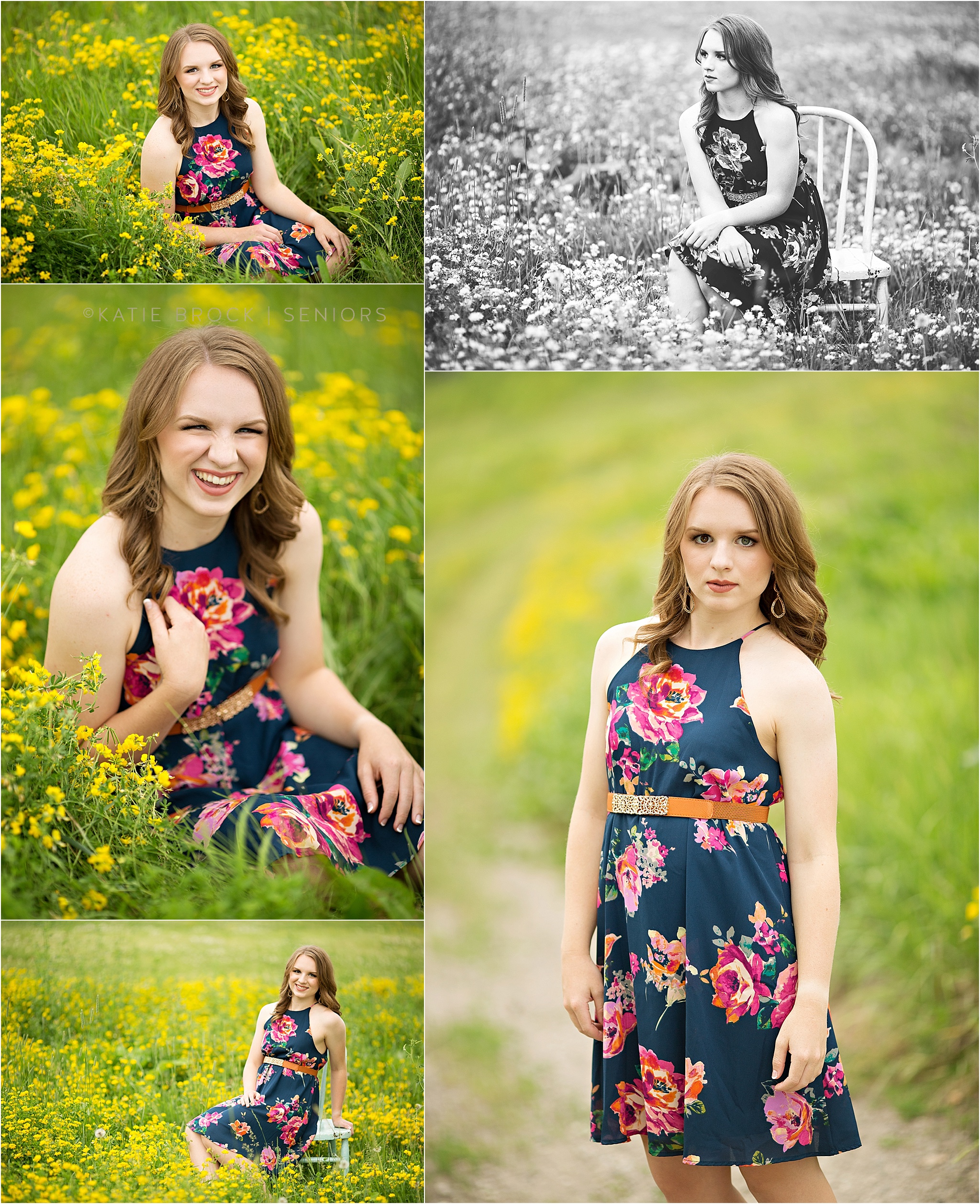 Field of flowers senior pictures