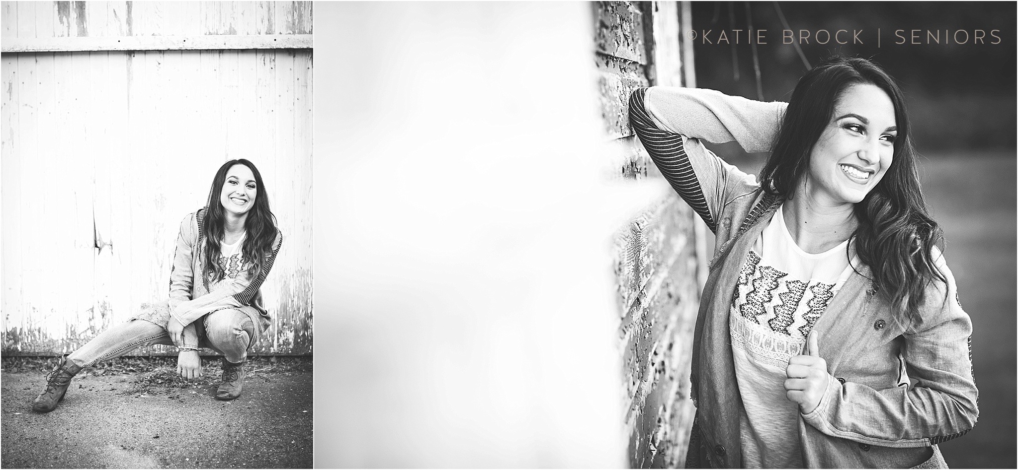 black and white senior pics