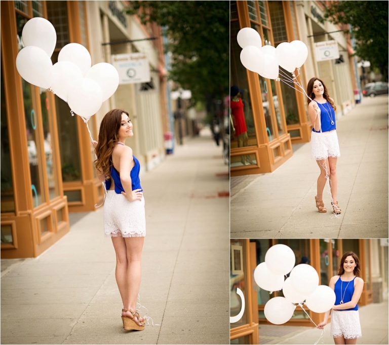 Grand Forks senior photos with balloons