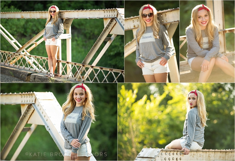 Senior pictures on bridge
