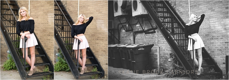 Alleyway stairs senior pictures