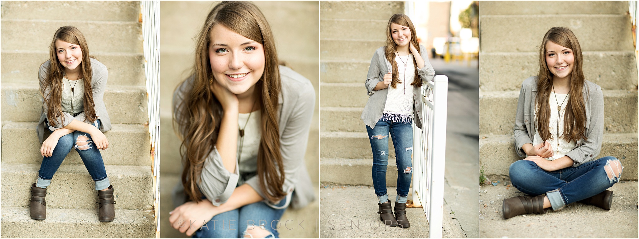 Senior pics in stairway