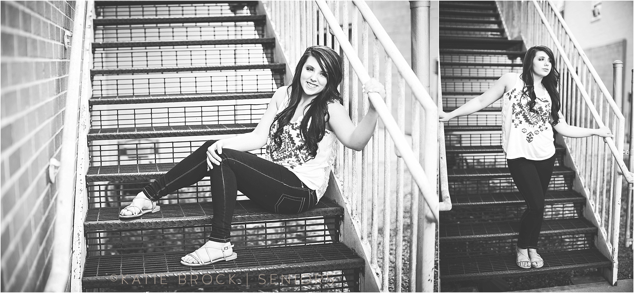 Black&White Downtown senior pictures