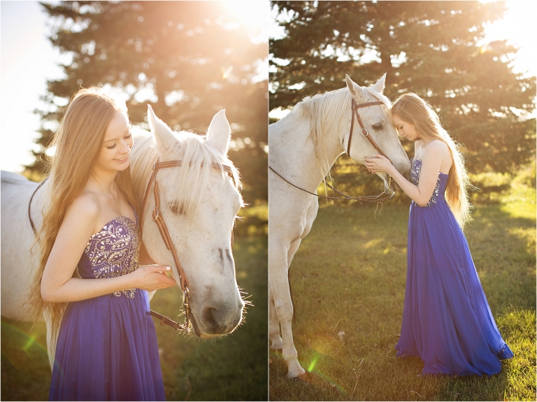 prom dress and horse senior pictures